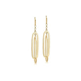 Oval Paperclip Drop Yellow Gold Earrings - Dracakis Jewellers